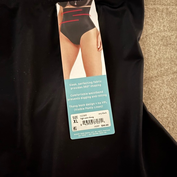 Assets by Spanx Women's Black High-Waisted Thong Shaper XL NWT - Picture 3 of 4